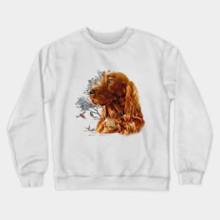 Irish setter with pheasant Crewneck Sweatshirt